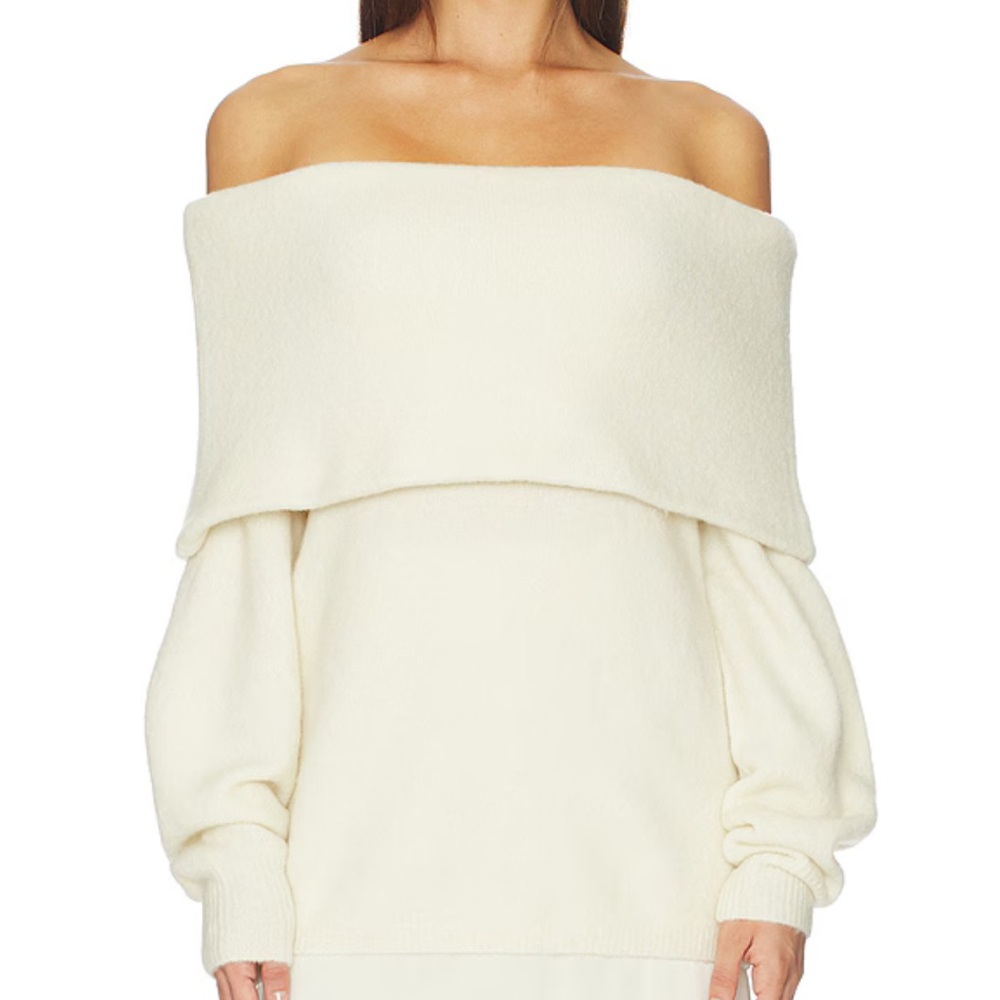 SRG Saffiyya Off The Shoulder Sweater in Ivory